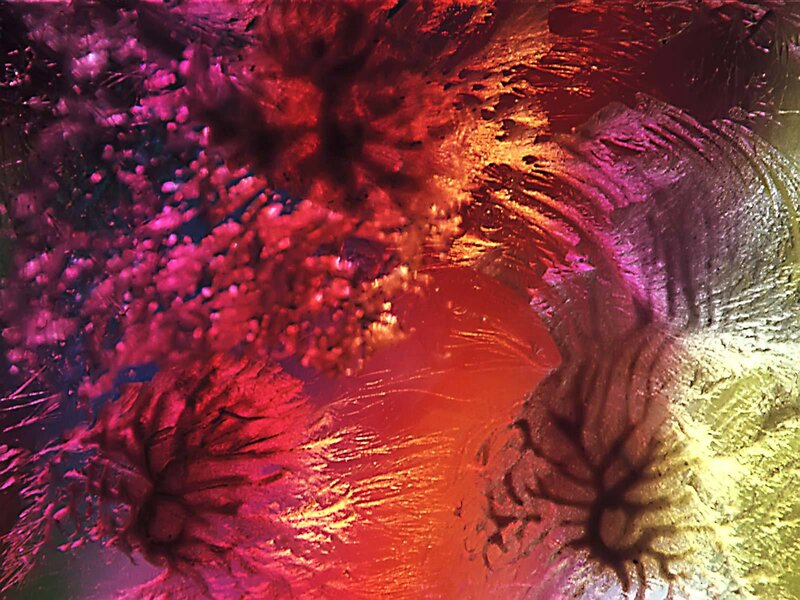 Abstract colorful ice patterns