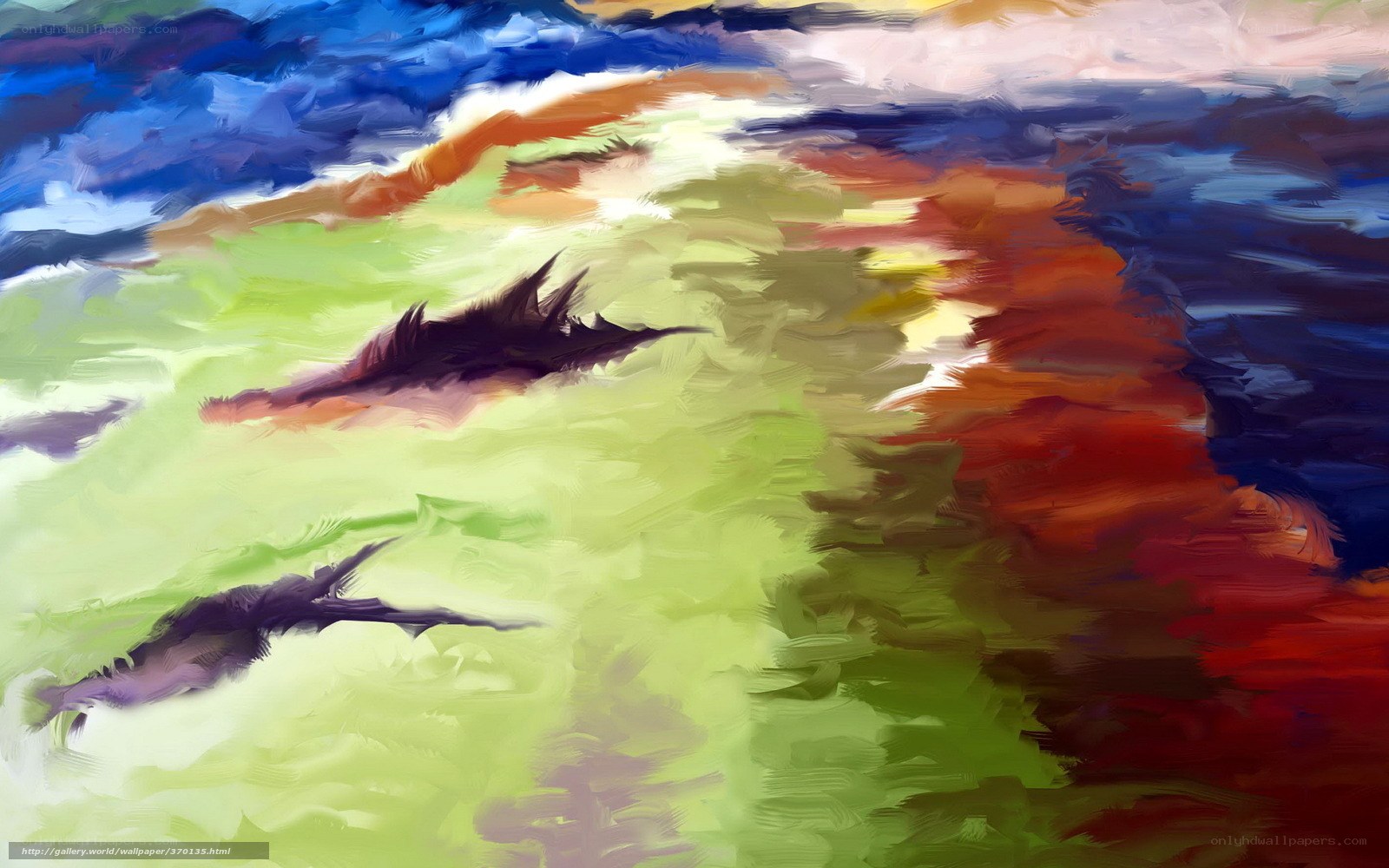 Abstract colorful landscape painting