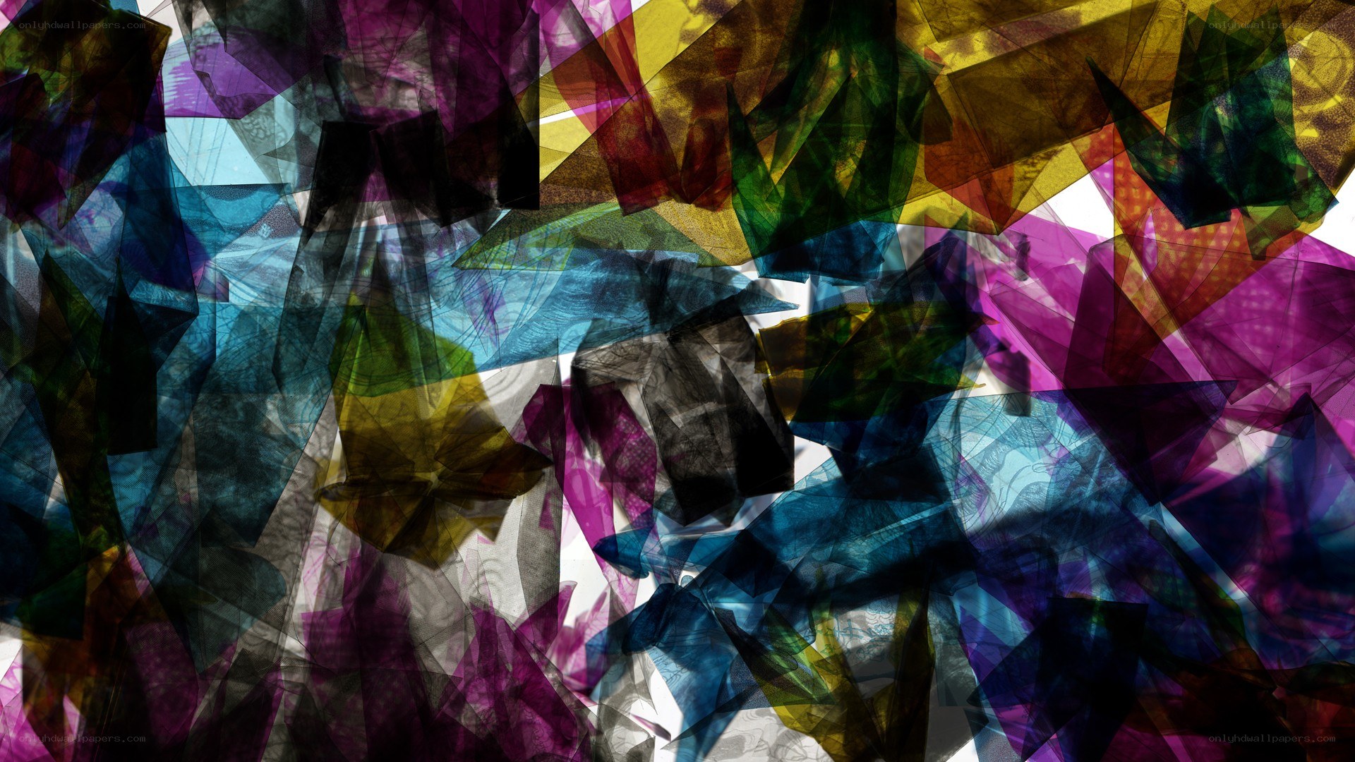 Abstract colorful layered shapes