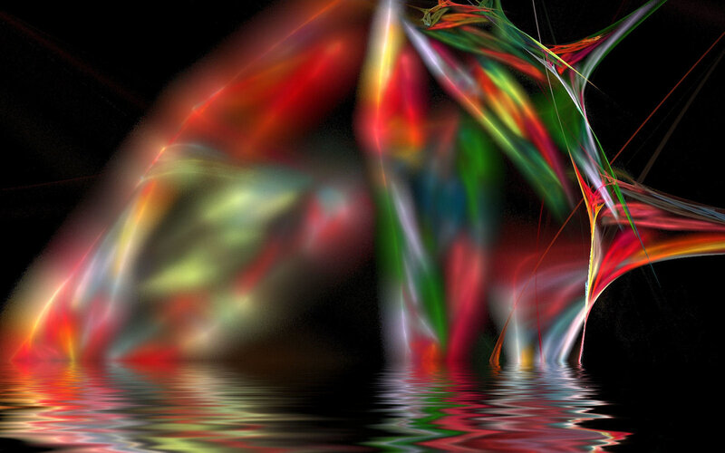 Abstract colorful light forms