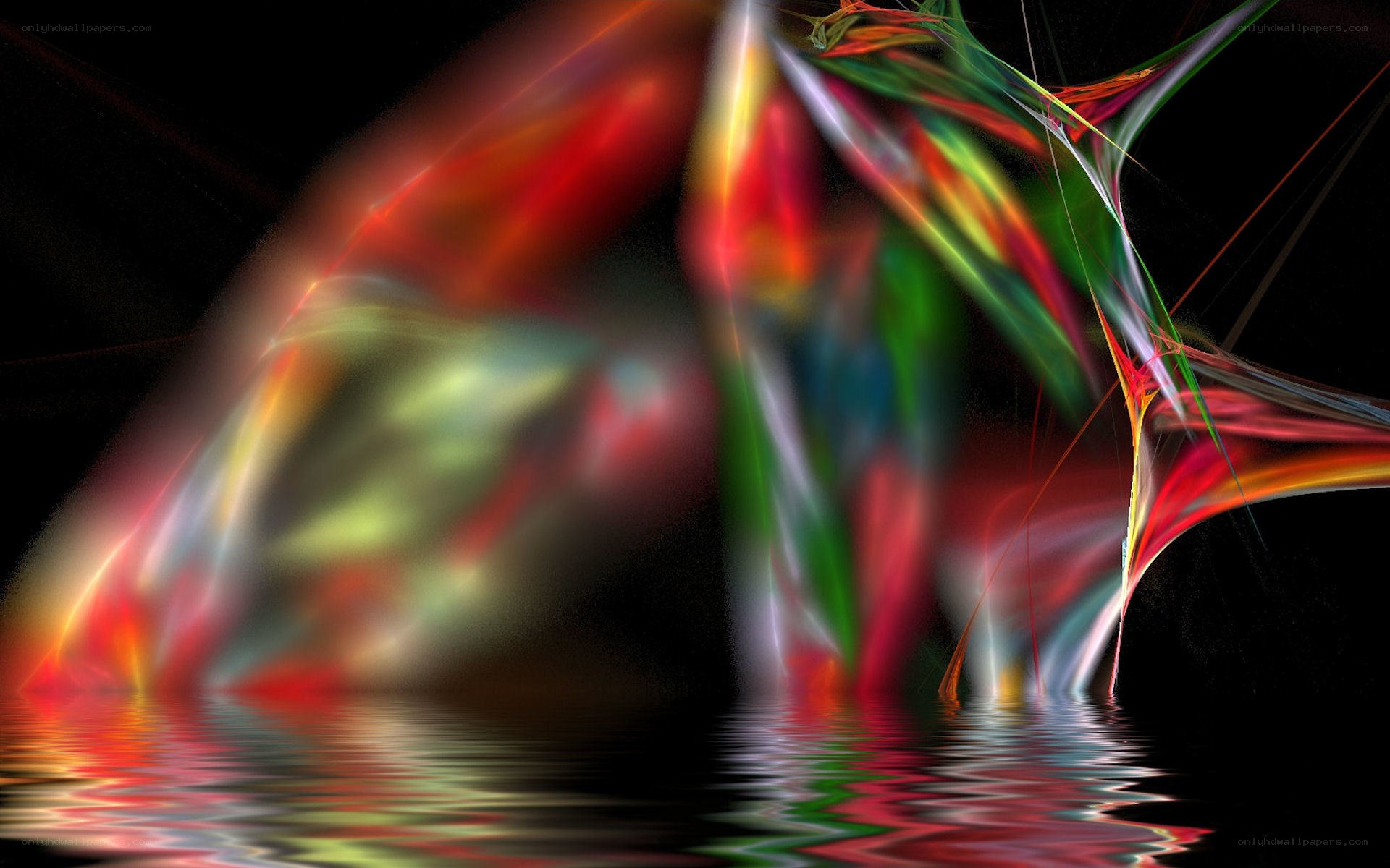 Abstract colorful light forms