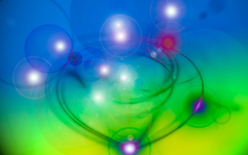 Abstract colorful light spheres