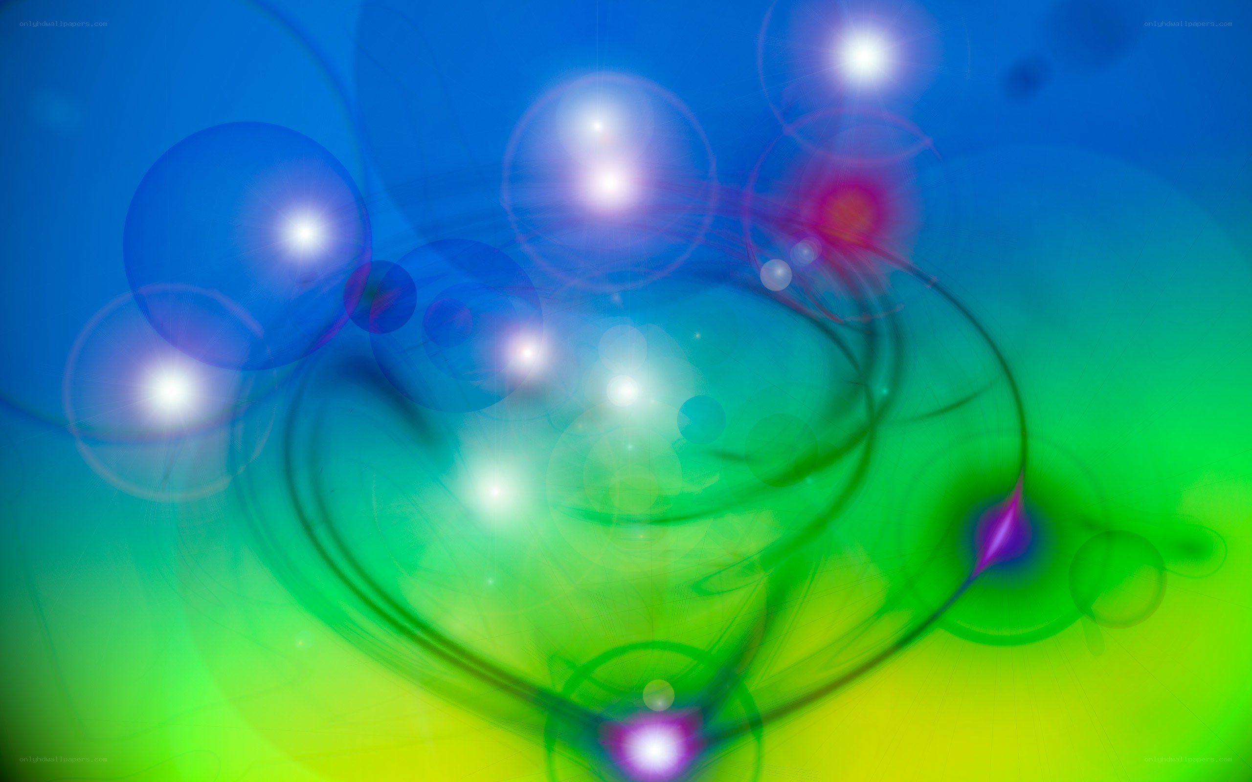 Abstract colorful light spheres