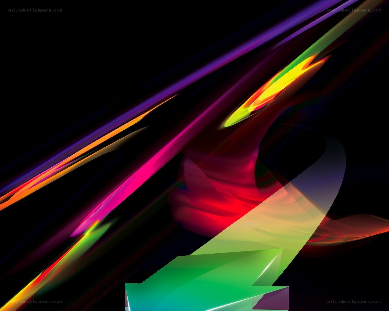 Abstract colorful light streaks