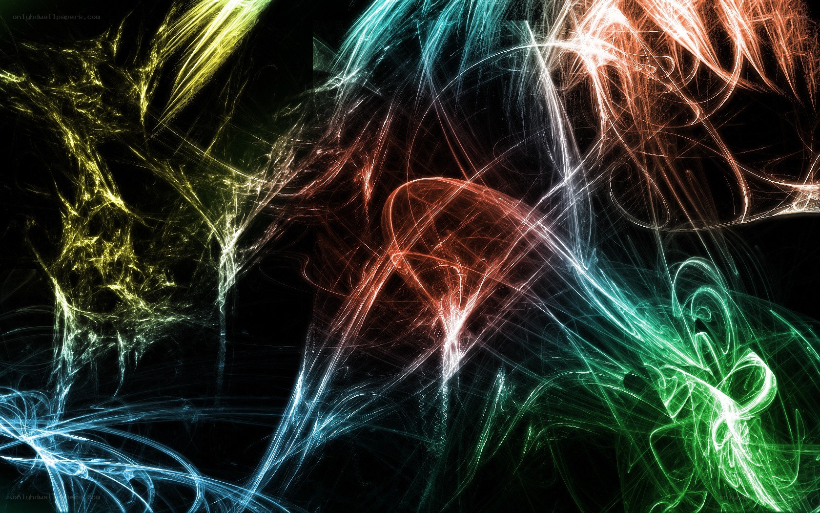 Abstract colorful light streaks