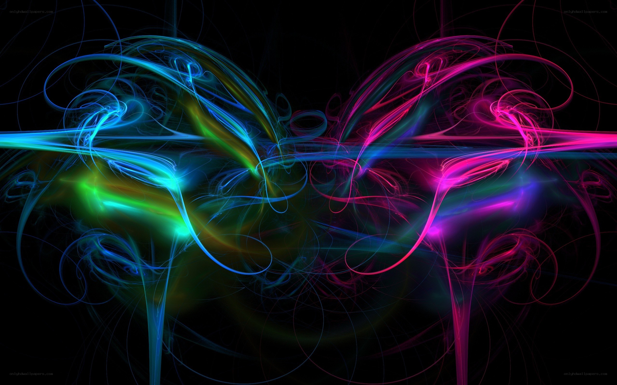 Abstract colorful light swirls