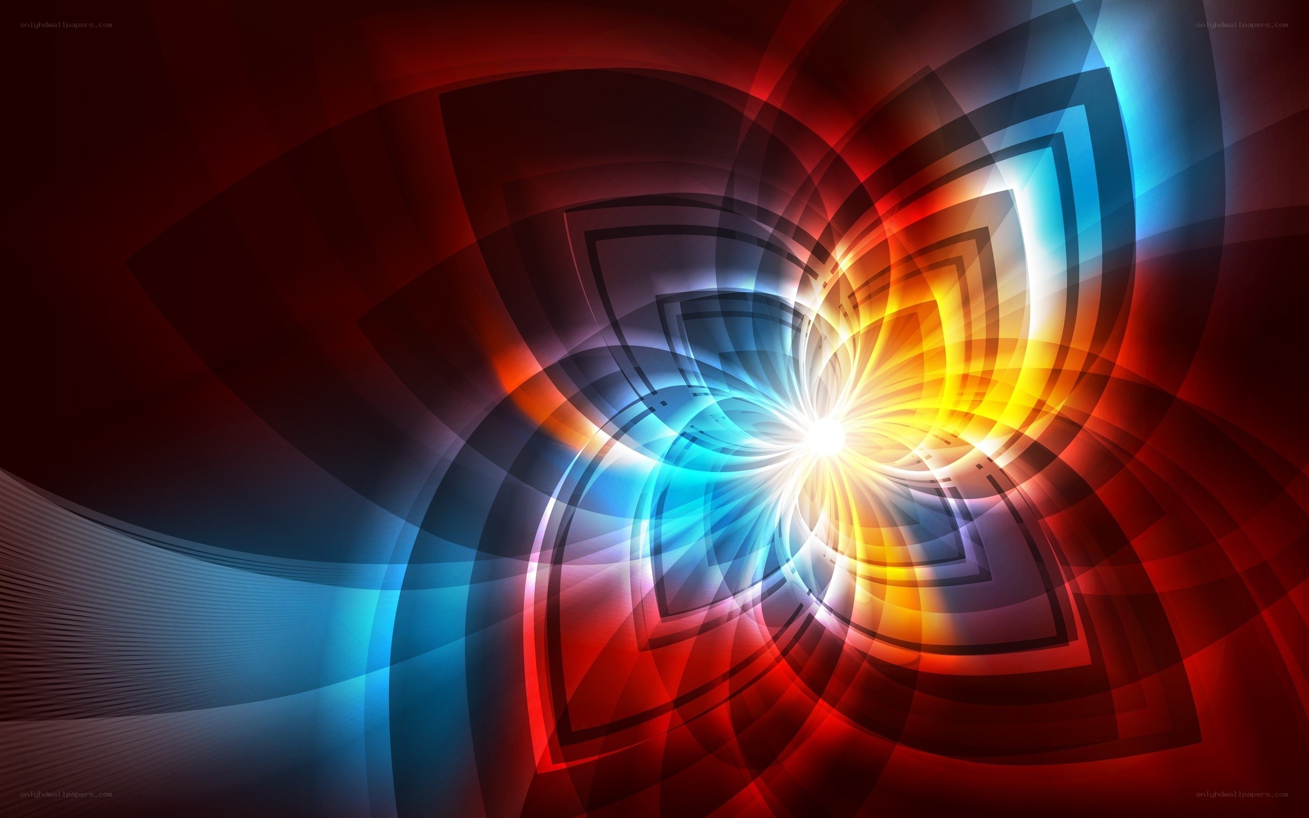 Abstract colorful light tunnel