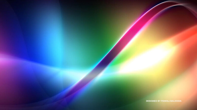 Abstract Colorful Light Waves — Blue