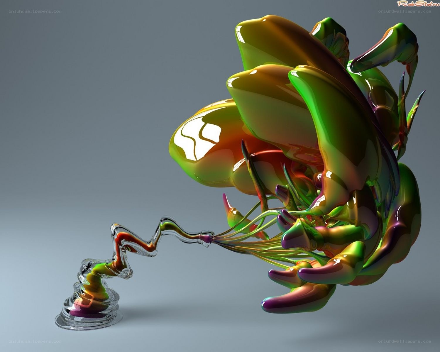 Abstract colorful liquid sculpture