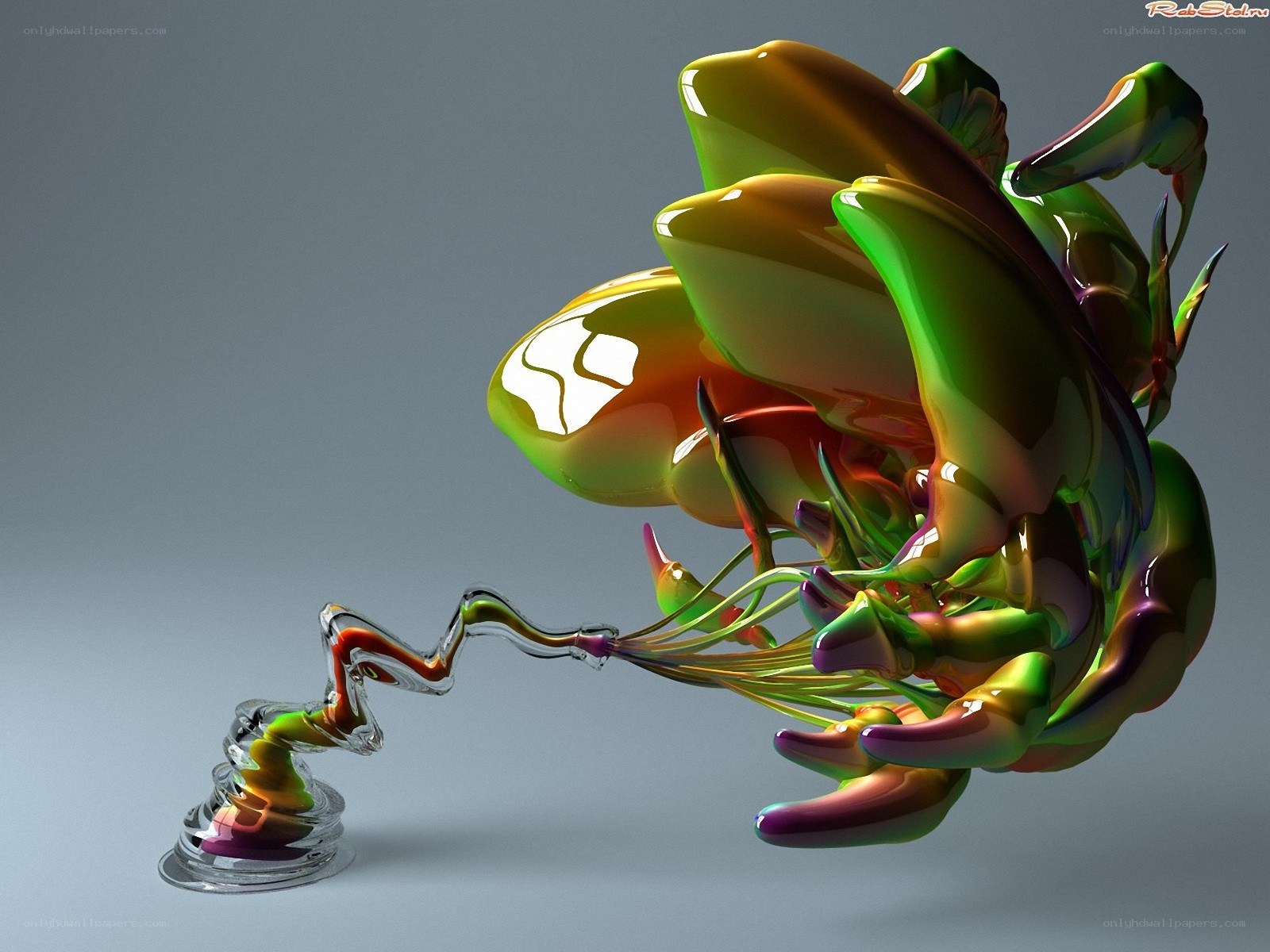 Abstract colorful liquid sculpture