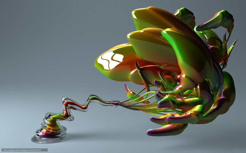 Abstract colorful liquid sculpture