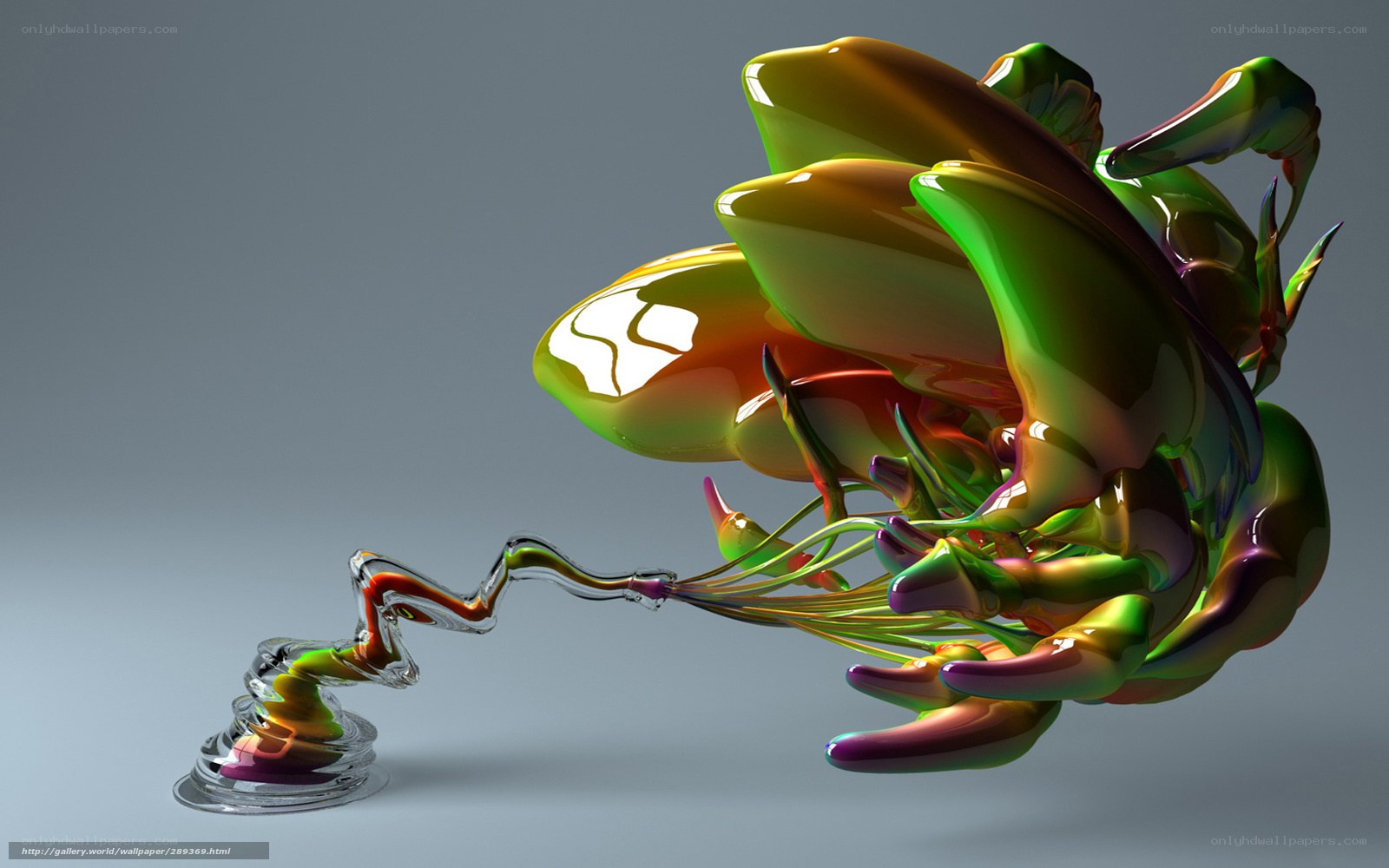 Abstract colorful liquid sculpture