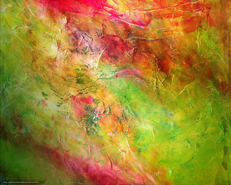 Abstract Colorful Painting — Green, Vibrant