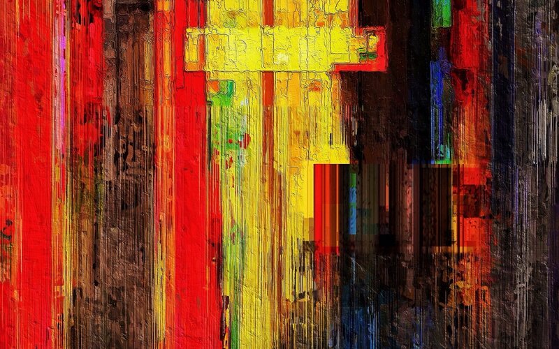 Abstract Colorful Painting — Red, Dynamic