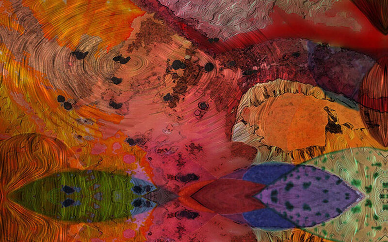 Abstract Colorful Painting — Red