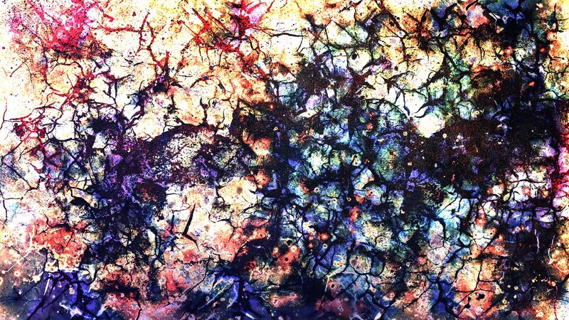 Abstract Colorful Pattern — Red, Chaotic, Splatters