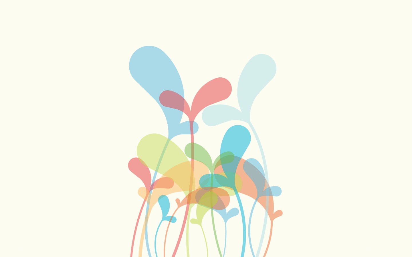 abstract colorful plant shapes
