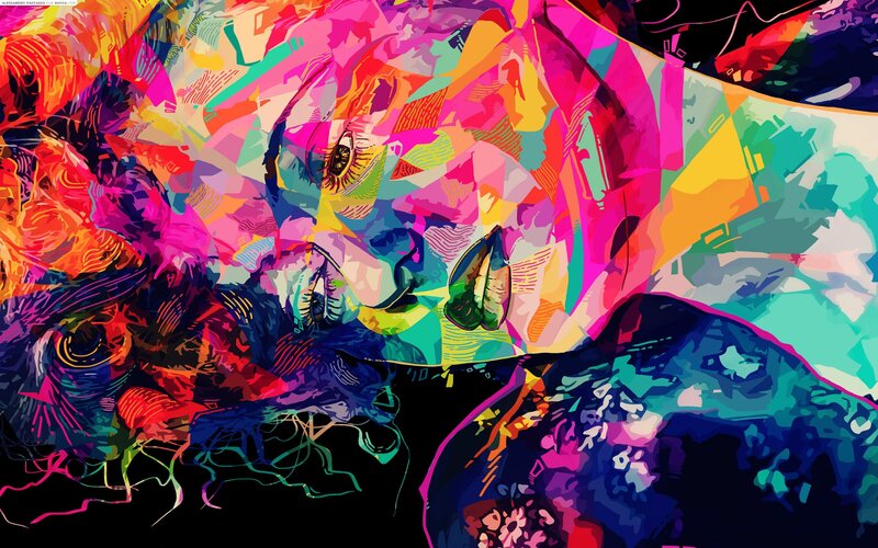 Abstract Colorful Portrait — Pink