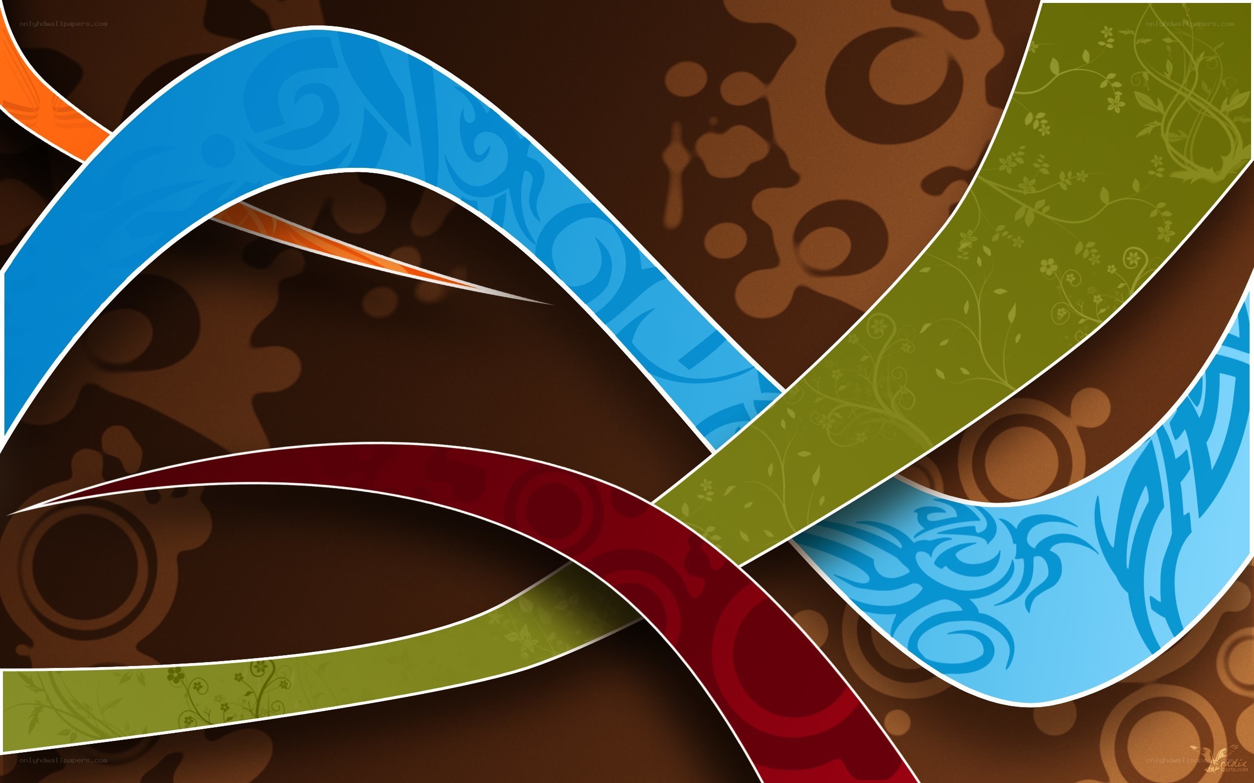 Abstract colorful ribbons design