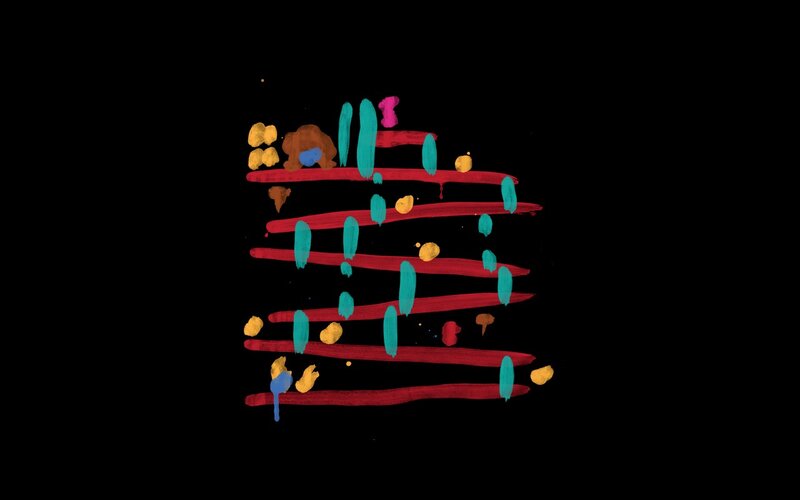 Abstract Colorful Shapes — Black, Playful