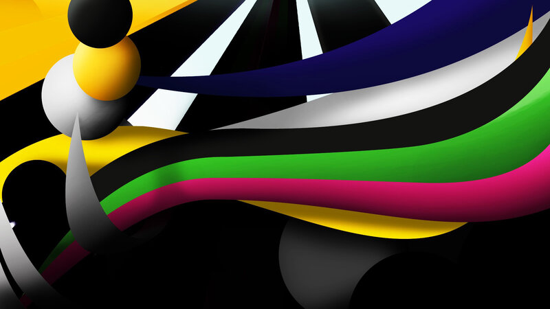 Abstract Colorful Shapes — Black