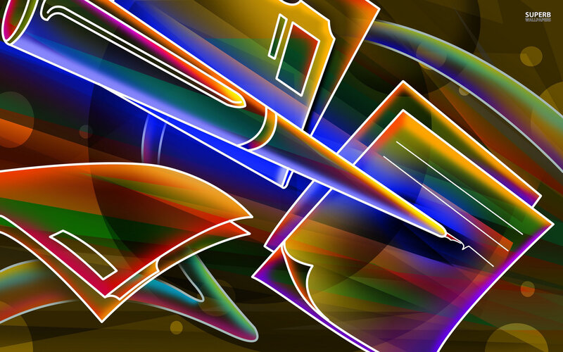 Abstract Colorful Shapes — Blue, Vibrant
