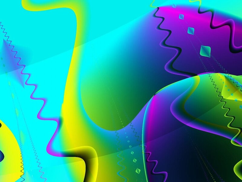 Abstract Colorful Shapes — Cyan