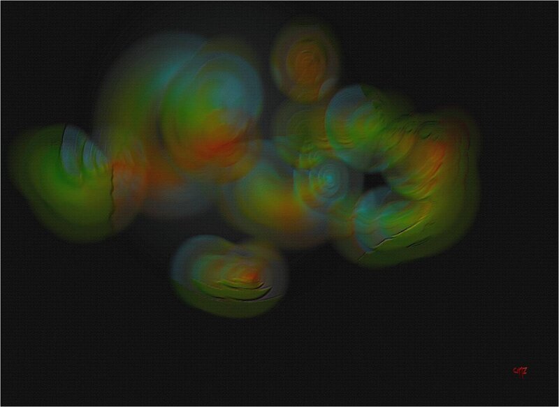 Abstract Colorful Shapes — Green, Mysterious