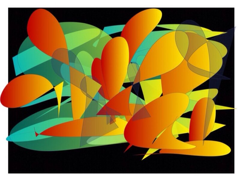 Abstract Colorful Shapes — Orange
