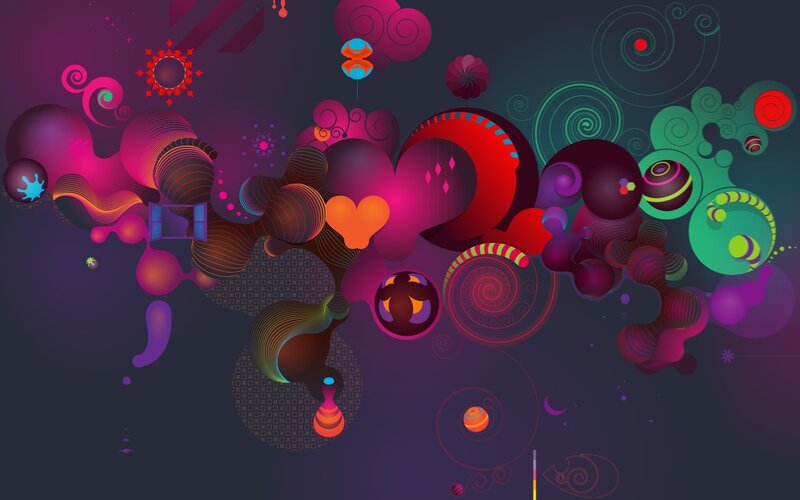 Abstract Colorful Shapes — Purple