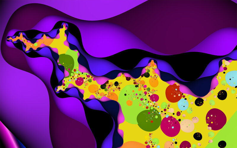 Abstract Colorful Shapes — Purple, Vibrant