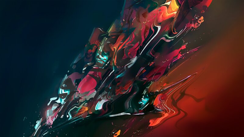 Abstract Colorful Shapes — Red, Dynamic