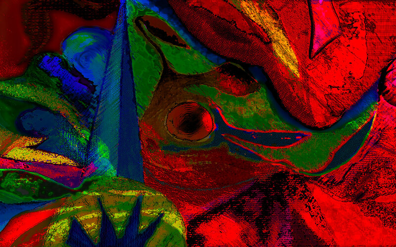 Abstract Colorful Shapes — Red, Vibrant, Digital Art, Texture