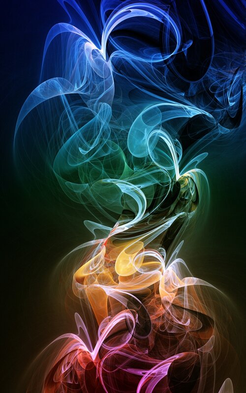 Abstract colorful smoke swirls