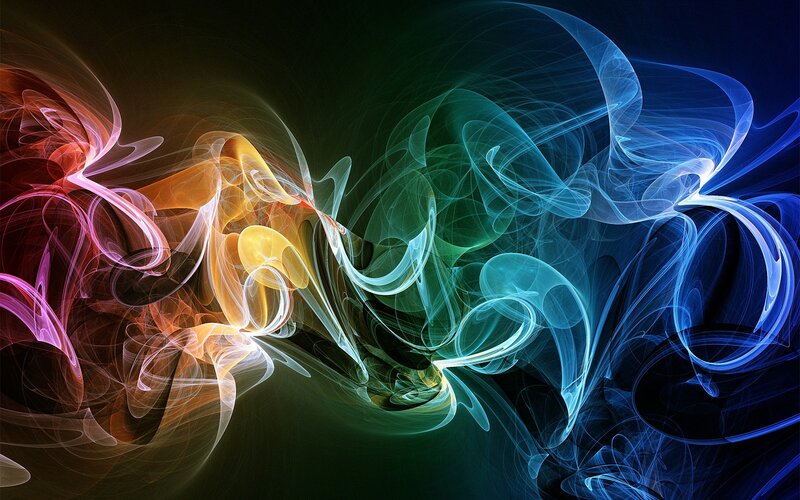 Abstract colorful smoke swirls