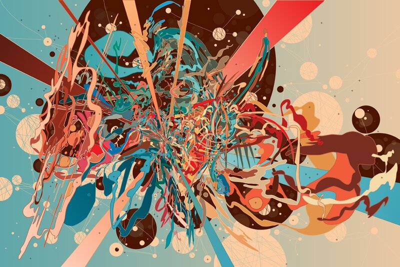 Abstract Colorful Splatter — Blue
