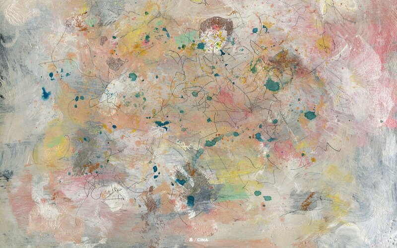 Abstract colorful splatter painting