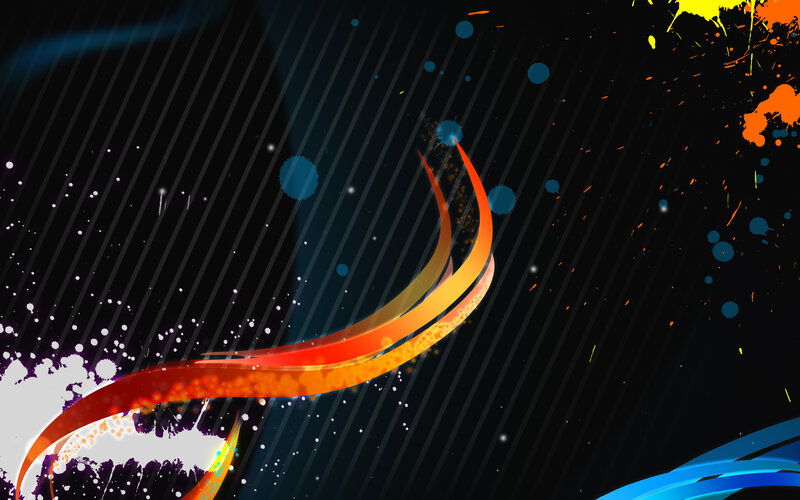Abstract Colorful Swirl — Black