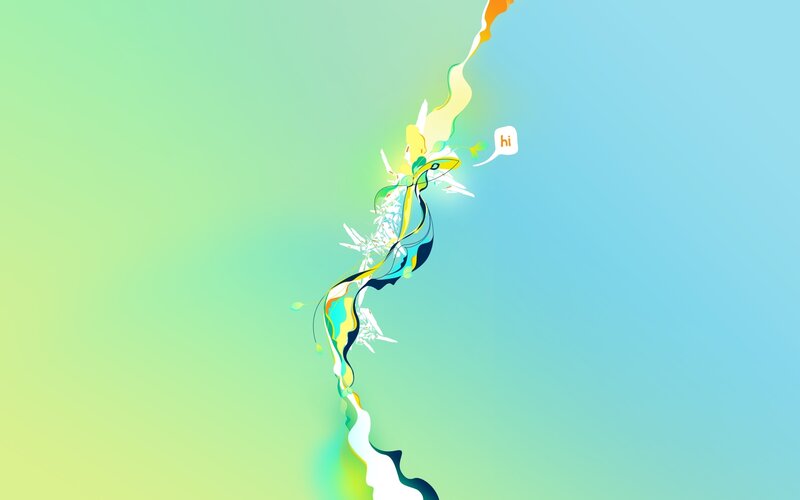 Abstract Colorful Swirl — Green