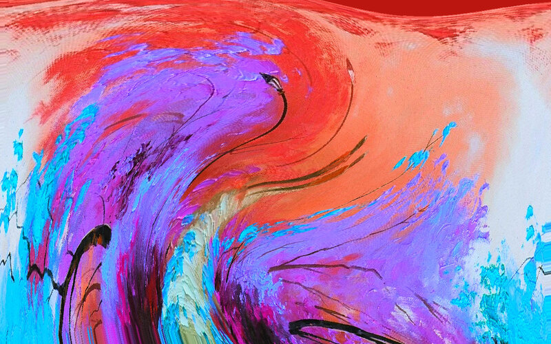 Abstract Colorful Swirl — Purple, Vibrant, Painting