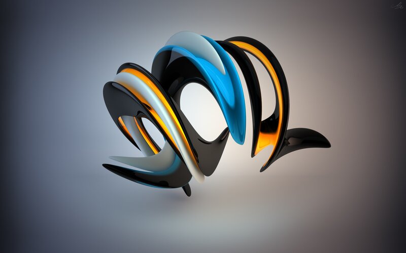 Abstract colorful swirl sculpture