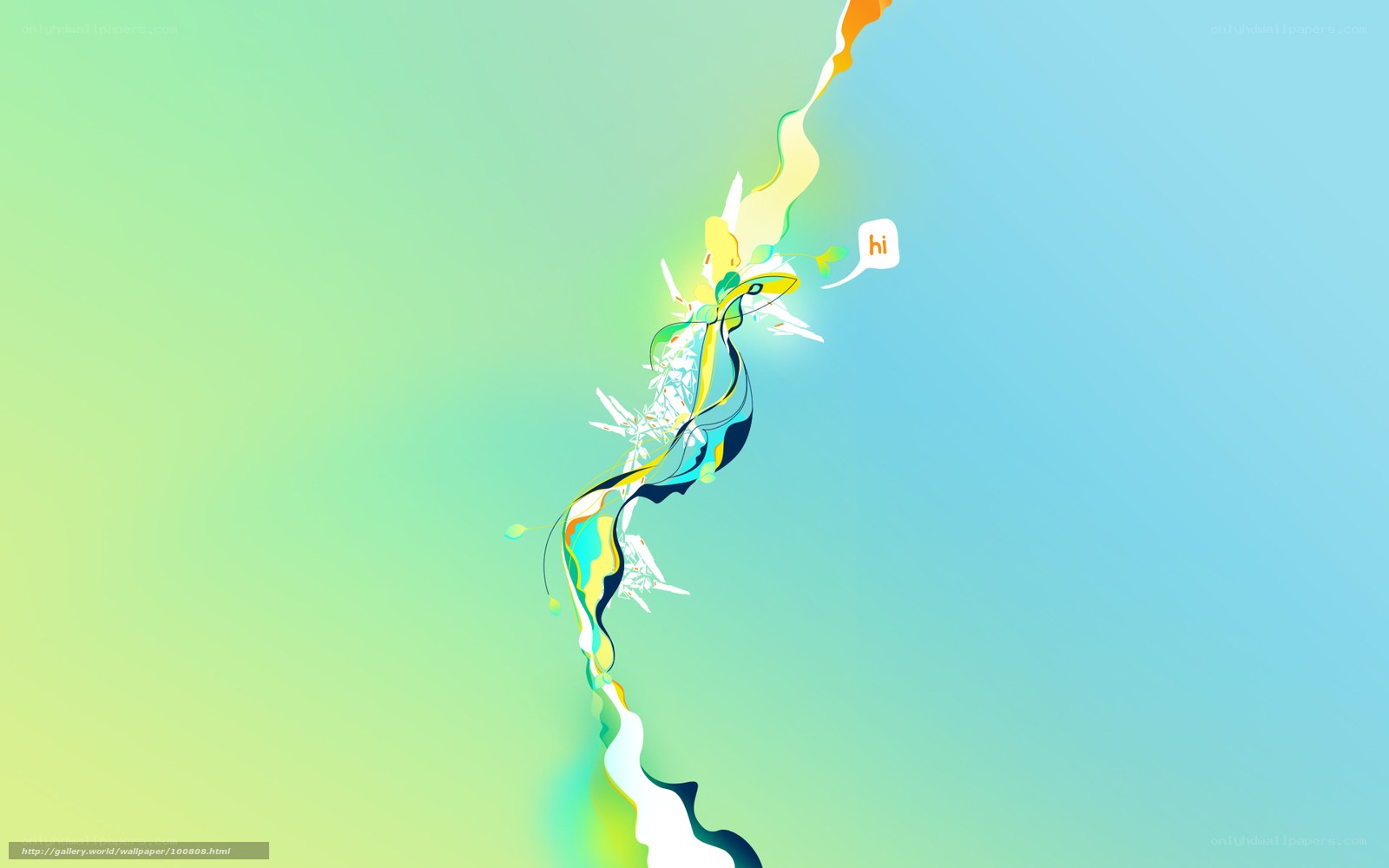 abstract colorful swirl with hi