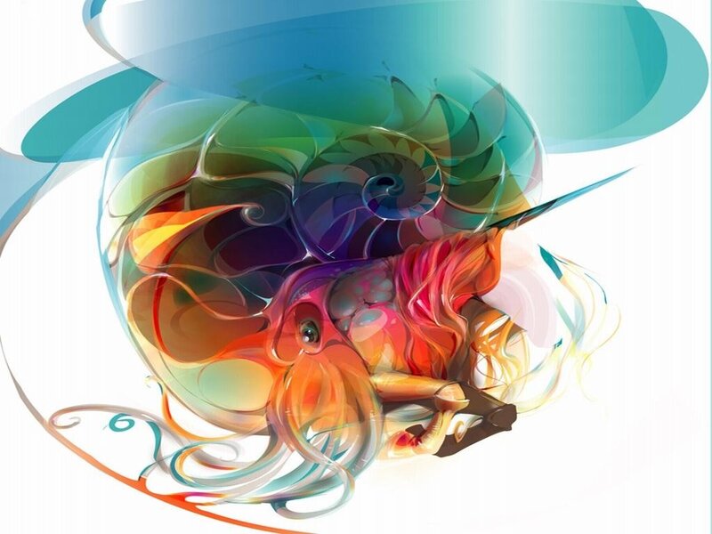 Abstract colorful swirls