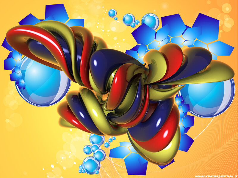 Abstract colorful swirls and bubbles