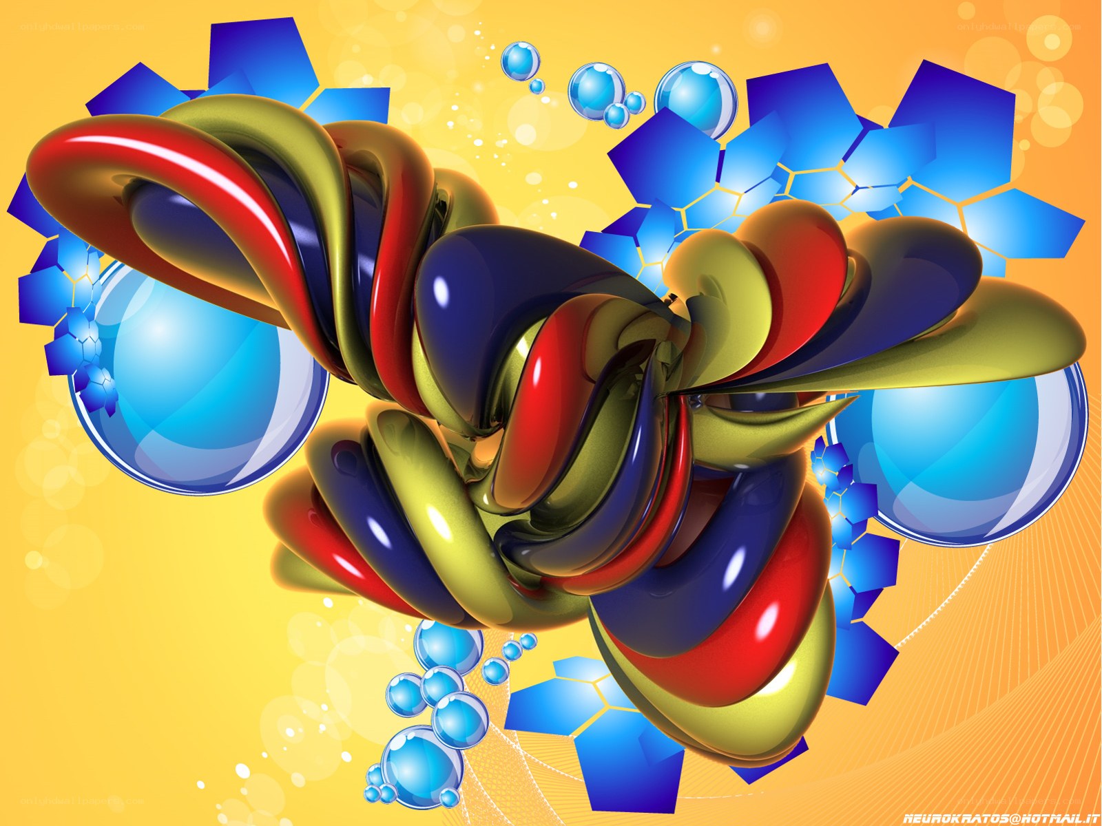 Abstract colorful swirls and bubbles