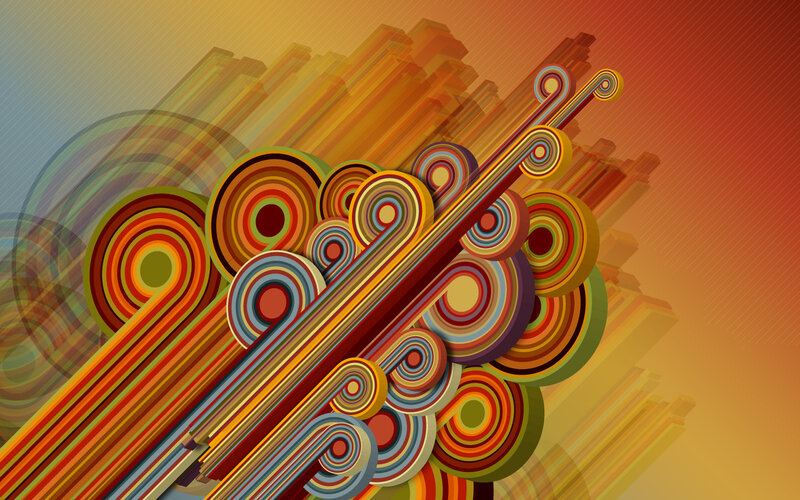Abstract colorful swirls and lines