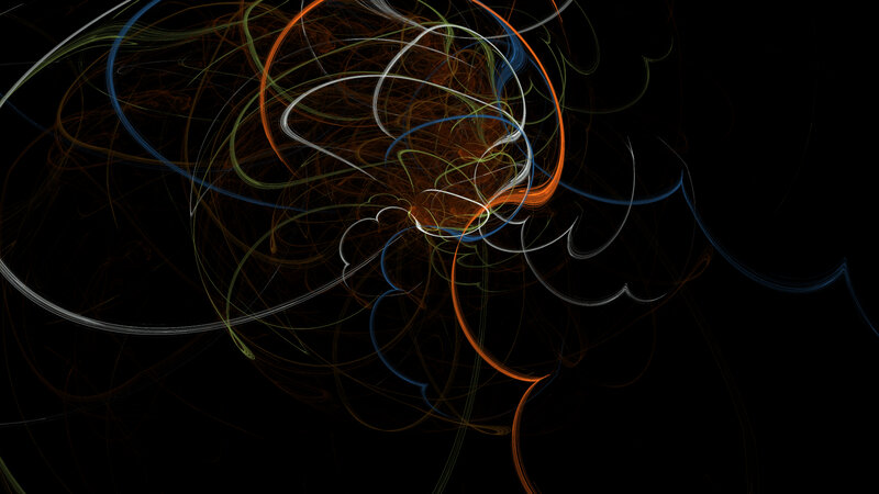 Abstract colorful swirls on black