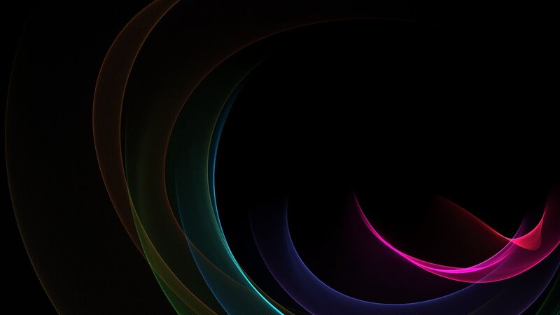Abstract colorful swirls on black