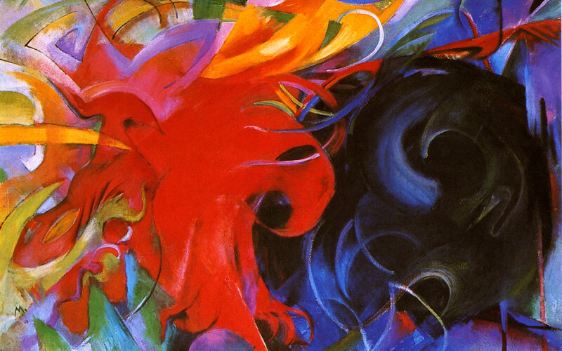 Abstract colorful swirls painting