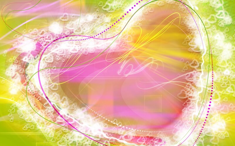 Abstract Colorful Swirls — Pink, Vibrant, Digital Art, Lines, Hearts